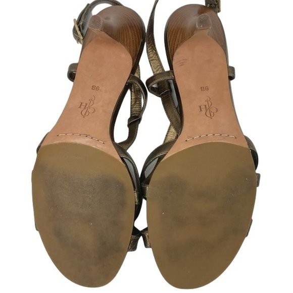 Cole Haan Gold Strappy Heeled Sandals 9B - Picture 10 of 11